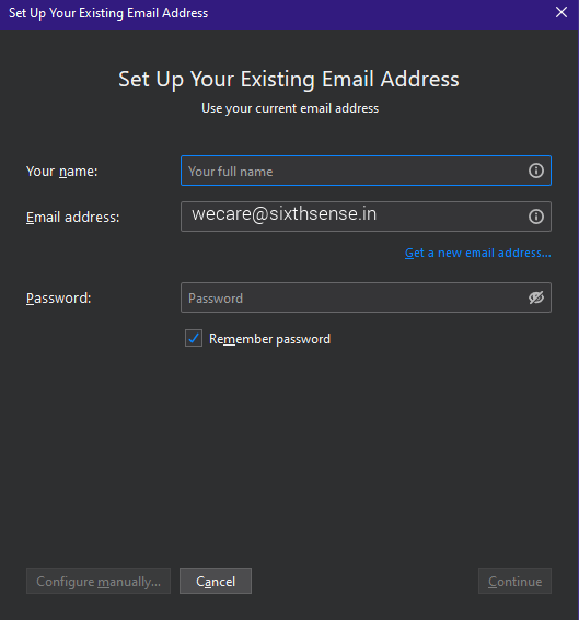 Configure manually