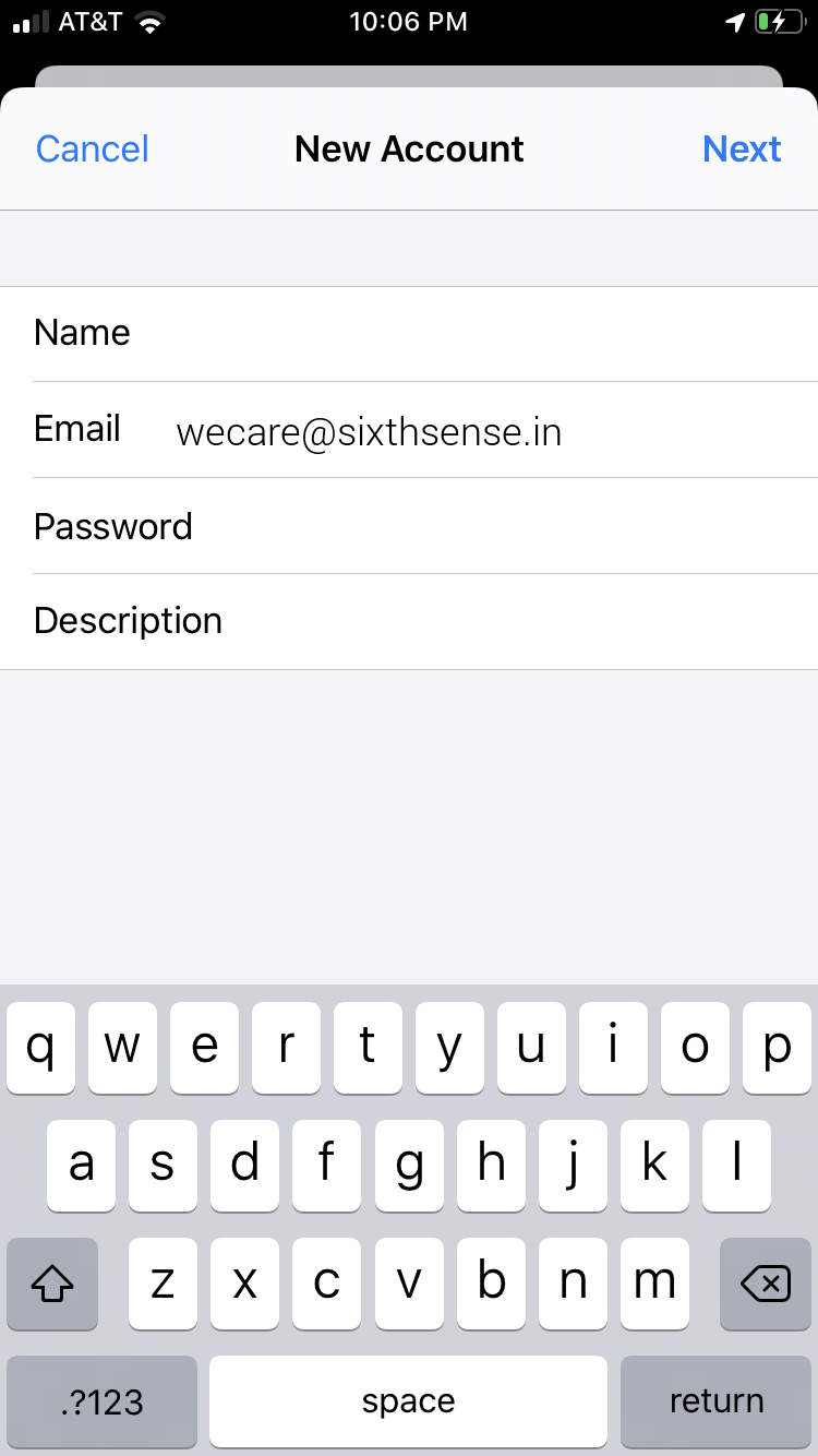 Iphone New Accounts Settings